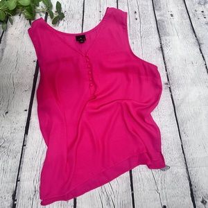 Worthington Women's Sheer Blouse Fuchsia Plus Size 2X